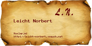 Leicht Norbert névjegykártya