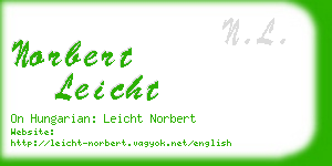norbert leicht business card